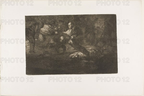 God creates them and they join up together, plate 18 from Los Proverbios, 1815/24, Francisco José de Goya y Lucientes, Spanish, 1746-1828, Spain, Etching, burnished aquatint and burin on ivory wove paper, 209 x 320 mm (image), 243 x 354 mm (plate), 332 x 497 mm (sheet)