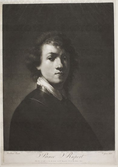 Prince Rupert, 1775, Valentine Green (English, 1739-1813), after Rembrandt van Rijn (Dutch, 1606-1669), England, Mezzotint in black on cream laid paper, 471 × 357 mm (image), 510 × 358 mm (plate), 524 × 373 mm (sheet)