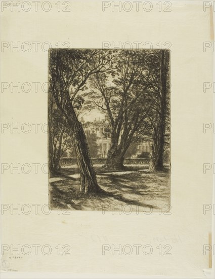 Kensington Gardens, No. I (small plate), 1859, Francis Seymour Haden, English, 1818-1910, England, Etching on cream Japanese paper, 157 × 119 mm (image/plate), 264 × 206 mm (sheet)