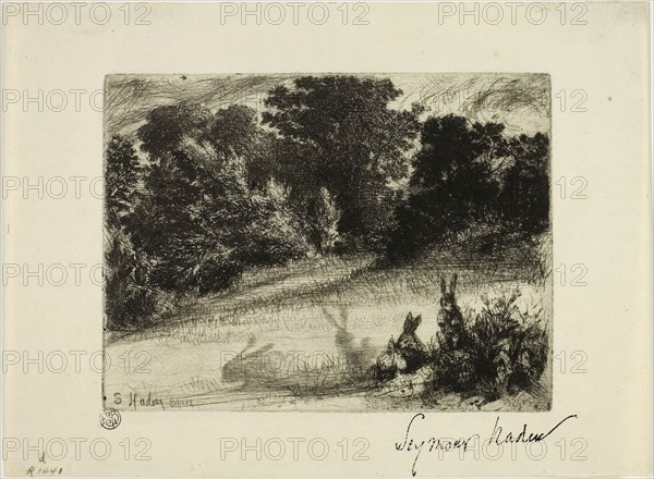 Combe Bottom, 1860, Francis Seymour Haden, English, 1818-1910, England, Etching and drypoint on cream laid paper, 114 × 151 mm (image/plate), 159 × 215 mm (sheet)