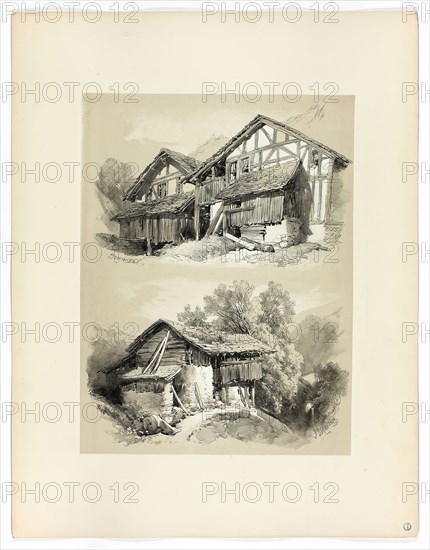 Brunnen, from Picturesque Selections, 1859, James Duffield Harding, (English, 1798-1863), Published by W. Kent and Co., England, Lithograph on paper, 384 × 287 mm (primary support), 560 × 430 mm (secondary support)