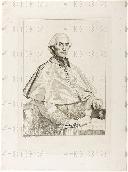 Gabriel Cortois de Pressigny, 1816, Jean–Auguste–Dominique Ingres, French, 1780–1867, France, Etching on cream wove paper, 267 × 191 mm (plate), 392 × 291 mm (sheet)