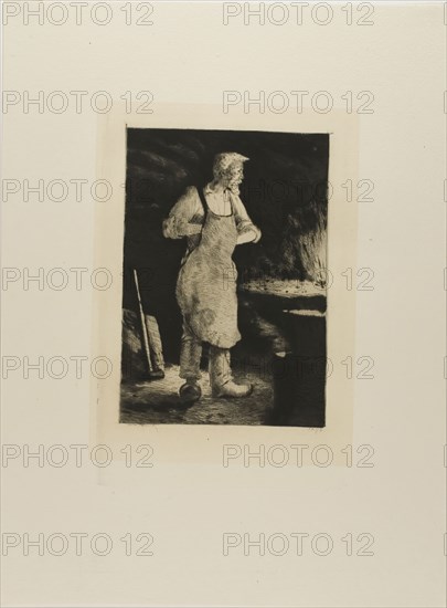 Plate from l’Assommoir (blacksmith), 1878, Gaston La Touche, French, 1854-1913, France, Drypoint on ivory laid paper, 187 × 131 mm (image), 240 × 159 mm (plate), 386 × 285 mm (sheet)