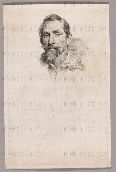 Frans Snyders, 1630/33, Anthony van Dyck, Flemish, 1599-1641, Flanders, Etching in black on ivory laid paper, 243 × 155 mm (image/plate), 258 × 169 mm (sheet)