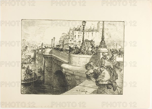 There’s a Floating Corpse, 1892, Louis Auguste Lepère, French, 1849-1918, France, Lithograph in black with scraping on stone on cream wove paper, 217 × 297 mm (image), 314 × 436 mm (sheet)