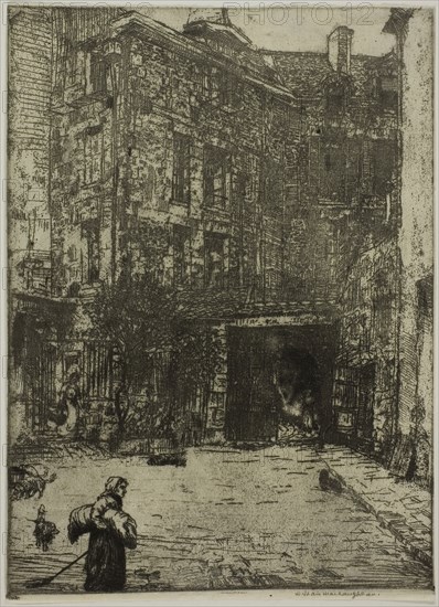 Cour de Commerce, Paris, 1900, Donald Shaw MacLaughlan, American, born Canada, 1876-1938, United States, Etching in black on cream wove paper, 212 x 155 mm (image), 216 x 155 mm (sheet)