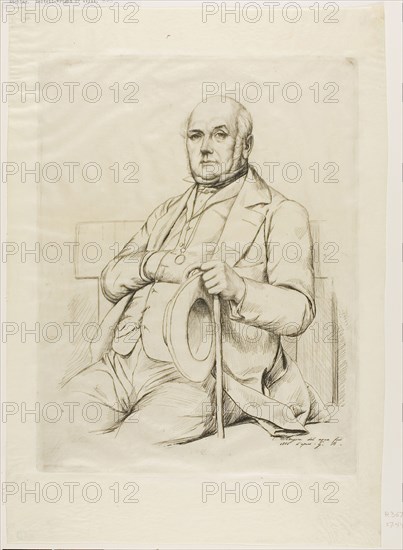 Portrait of Casimir le Conte, 1856, Charles Meryon (French, 1821-1868), after Gustave Clarence Rodolphe Boulanger (French, 1824-1888), France, Etching on ivory wove vellum paper, 331 × 257 mm (image), 331 × 257 mm (plate), 430 × 303 mm (sheet)