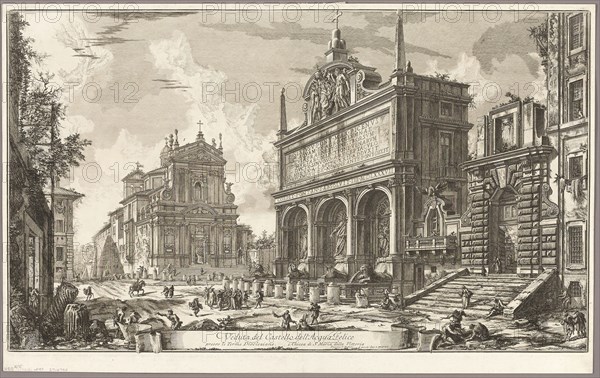 View of the Fountainhead of the Acqua Felice, from Views of Rome, 1750/59, Giovanni Battista Piranesi, Italian, 1720-1778, Italy, Etching on heavy ivory laid paper, 402 x 686 mm (image), 406 x 687 mm (plate), 435 x 698 mm (sheet)