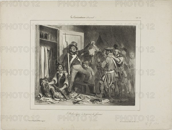 The Archbishop Was Always a Rogue, 1831, Denis Auguste Marie Raffet (French, 1804-1860), published by Chez Aubert (French, 19th century), printed by Delaporte (French, 19th century), France, Lithograph in black on buff wove paper, 171 × 215 mm (image), 276 × 365 mm (sheet)