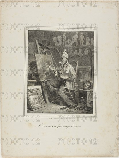 Ces Croûtes-là en Font Manger D’autres, 1827–28, Denis Auguste Marie Raffet (French, 1804-1860), marketed by Chez M. Chabert (French, 19th century), France, Lithograph in black on ivory wove paper, 192 × 153 mm (image), 365 × 274 mm (sheet)