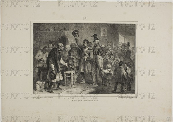 It’s a Pole, 1832, Denis Auguste Marie Raffet (French, 1804-1860), printed by Chez Gihaut Frères (French, 19th century), France, Lithograph in black on ivory wove paper, 163 × 237 mm (image), 283 × 396 mm (sheet)