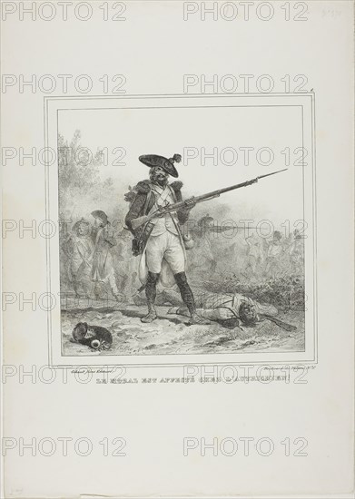 Morale is Affected by the Austrians!, 1833, Denis Auguste Marie Raffet (French, 1804-1860), printed by Chez Gihaut Frères (French, 19th century), France, Lithograph in black on ivory wove paper, 182 × 196 mm (image), 397 × 283 mm (sheet)