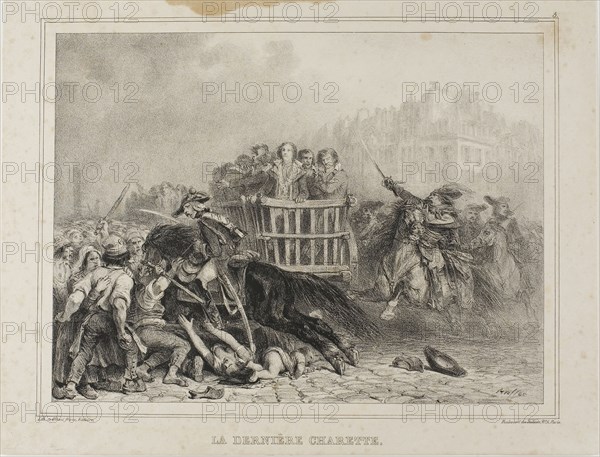 The Last Cart, 1835, Denis Auguste Marie Raffet (French, 1804-1860), printed by Chez Gihaut Frères (French, 19th century), France, Lithograph in black, with scraping on stone, on buff wove paper, 188 × 249 mm (image, without borders), 233 × 304 mm (sheet)