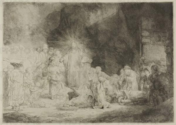 The Hundred Guilder Print, c. 1648, Rembrandt van Rijn, Dutch, 1606-1669, Holland, Etching and drypoint on off-white laid paper, 278 x 395 mm (sheet trimmed to plate mark)