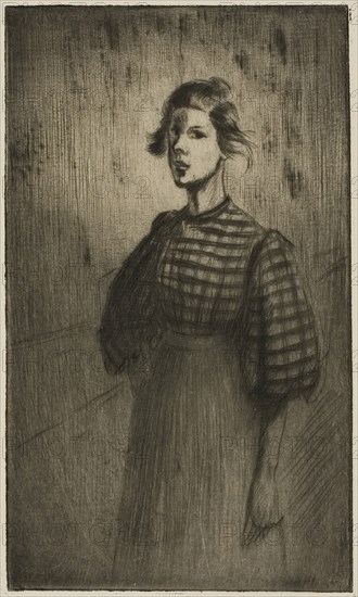 The Apprentice, 1898, Théophile-Alexandre Steinlen, French, born Switzerland, 1859-1923, France, Drypoint from a zinc plate in black on ivory laid paper, 169 × 100 mm (image/plate), 416 × 302 mm (sheet)