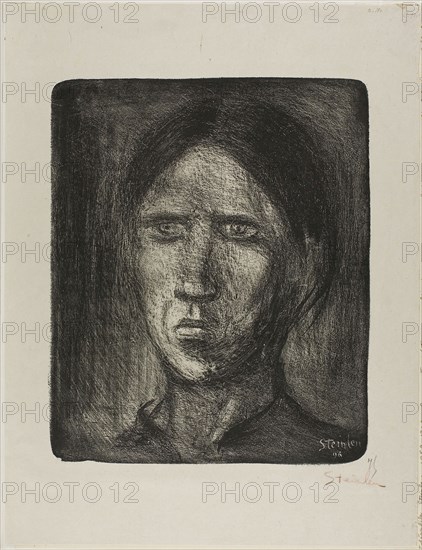 The Common Man, 1896, Théophile-Alexandre Steinlen, French, born Switzerland, 1859-1923, France, Lithograph in black with scraping on stone on greyish wove China paper, 318 × 263 mm (image), 447 × 342 mm (sheet)
