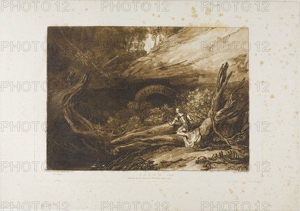 Jason, plate 6 from Liber Studiorum, published 1807, Joseph Mallord William Turner (English, 1775-1851), Engraved by Charles Turner (English, 1773-1857), England, Etching and engraving in brown on ivory laid paper, 183 × 258 mm (image), 209 × 290 mm (plate), 268 × 131 mm (sheet)