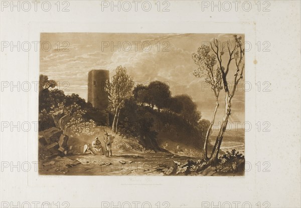 Winchelsea, Sussex, plate 42 from LIber Studiorum, published April 23, 1812, Joseph Mallord William Turner (English, 1775-1851), Engraved by I. C. Easling, England, Etching and engraving in brown on ivory laid paper, 182 × 263 mm (image), 210 × 290 mm (plate), 267 × 382 mm (sheet)