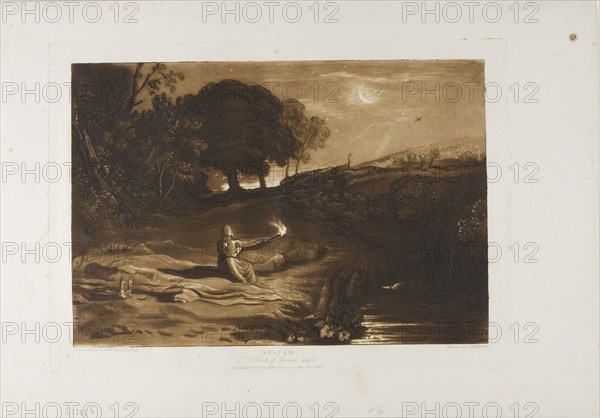Rispah, plate 46 from Liber Studiorum, published April 23, 1812, Joseph Mallord William Turner (English, 1775-1851), Engraved by R. Dunkarton, England, Etching and engraving in brown on ivory laid paper, 180 × 265 mm (image), 210 × 291 mm (plate), 267 × 381 mm (sheet)