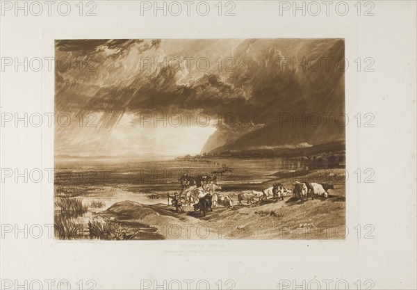 Solway Moss, plate 52 from Liber Studiorum, published January 1, 1816, Joseph Mallord William Turner (English, 1775-1851), Engraved by Tho. Lupton, England, Etching and engraving in brown on ivory laid paper, 185 × 269 mm (image), 211 × 294 mm (plate), 267 × 385 mm (sheet)
