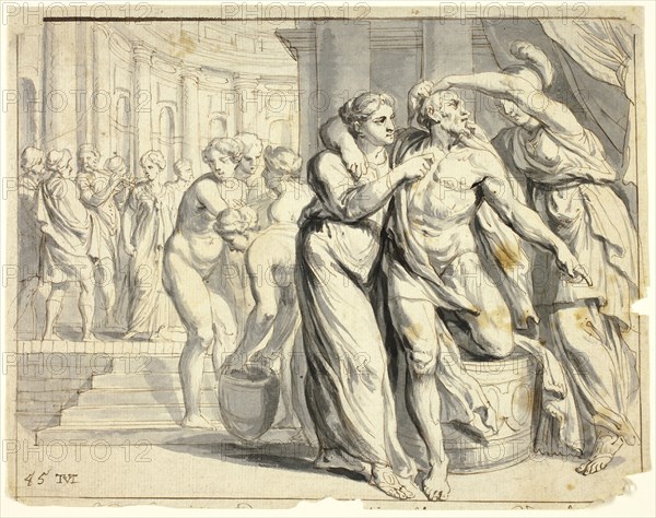 The Return of Ulysses, c. 1633, After Theodor van Thulden (Dutch, 1606-1669), After Francesco Primaticcio (Italian, 1504-1570), Holland, Pen and brown ink with brush and gray wash, over traces of black chalk, on ivory laid paper, 198 x 253 mm