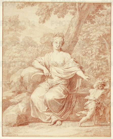 Ceres, 1752, Jan Wandelaar, Dutch, 1690-1759, Holland, Red chalk on cream laid paper, 305 x 247 mm