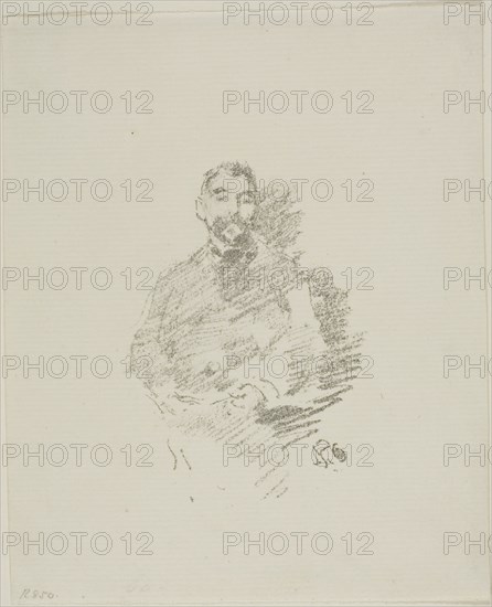 Stéphane Mallarmé, 1892, James McNeill Whistler, American, 1834-1903, United States, Transfer lithograph in gray-black on ivory laid paper, 97 x 70 mm (image), 169 x 137 mm (sheet)