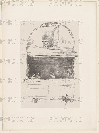The Forge, Passage du Dragon, 1894, James McNeill Whistler, American, 1834-1903, United States, Transfer lithograph in black with stumping, on grayish white chine, laid down on ivory plate paper, 223 x 159 mm (image), 232 x 158 mm (primary support), 344 x 254 mm (secondary support)