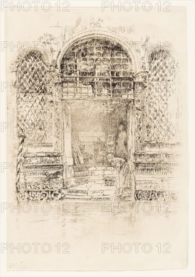 The Doorway, 1879/80, James McNeill Whistler, American, 1834-1903, United States, Etching in black ink on ivory Asian laid paper, 291 x 201 mm (plate), 295 x 207 mm (sheet)