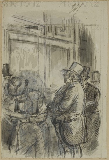 The Potato Harvest, 1877, Charles Keene, English, 1823-1891, England, Pen and brown ink, with brush and gray wash and white gouache, over black chalk, with touches of graphite, on ivory wove paper, laid down on tan wove card, 189 × 128 mm