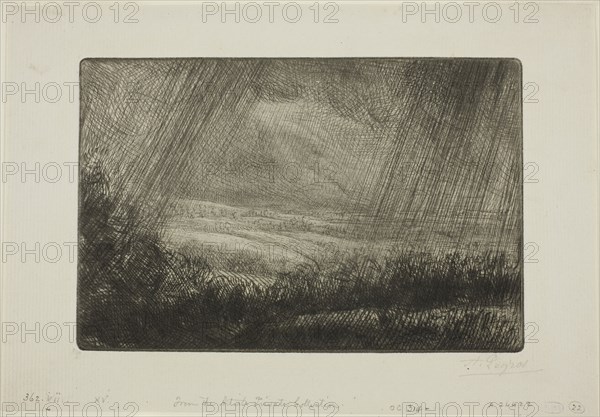 Plain, c. 1885, Alphonse Legros, French, 1837-1911, France, Etching and drypoint on ivory laid paper, 118 × 178 mm (plate), 165 × 237 mm (sheet)