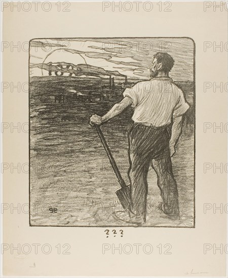 Happy New Year, December 1893, Théophile-Alexandre Steinlen, French, born Switzerland, 1859-1923, France, Lithograph in black on cream wove paper, 328 × 286 mm (image), 473 × 386 mm (sheet)