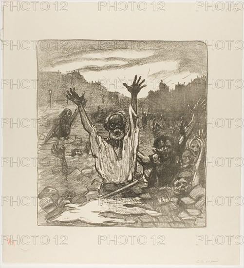 The Cry of the Streets!, February 1894, Théophile-Alexandre Steinlen, French, born Switzerland, 1859-1923, France, Lithograph in black on cream wove paper, 325 × 298 mm (image), 453 × 413 mm (sheet)