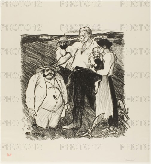 Tommorrow!, 1894, Théophile-Alexandre Steinlen, French, born Switzerland, 1859-1923, France, Lithograph in black on ivory wove paper, 321 × 310 mm (image), 449 × 415 mm (sheet)