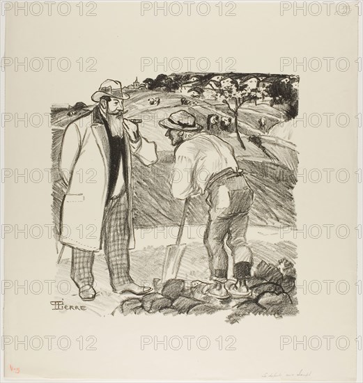 The Field Inspector, April 1894, Théophile-Alexandre Steinlen, French, born Switzerland, 1859-1923, France, Lithograph in black on cream wove paper, 303 × 299 mm (image), 451 × 423 mm (sheet)