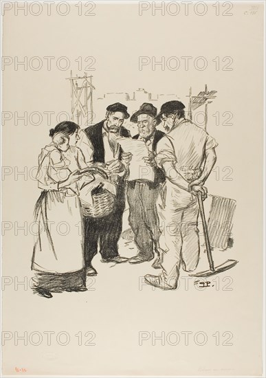 Retour en arrière, June 1894, Théophile-Alexandre Steinlen, French, born Switzerland, 1859-1923, France, Lithograph in black on cream wove paper, 335 × 306 mm (image), 545 × 382 mm (sheet)