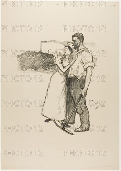 Liberty’s Last Refuge, July 1894, Théophile-Alexandre Steinlen, French, born Switzerland, 1859-1923, France, Lithograph in black on cream wove paper, 333 × 280 mm (image), 548 × 382 mm (sheet)