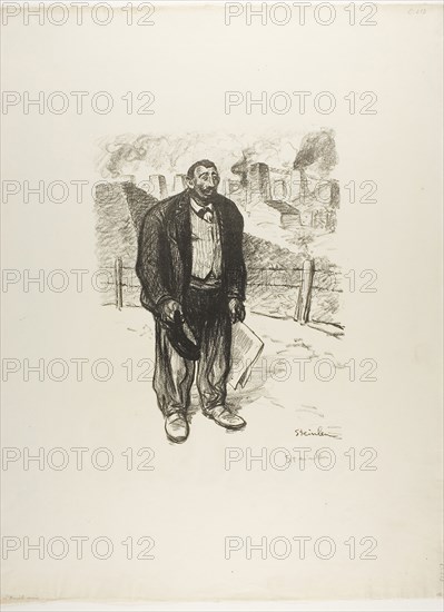 Honest Worker, February 1899, Théophile-Alexandre Steinlen, French, born Switzerland, 1859-1923, France, Lithograph in black on ivory wove paper, 348 × 280 mm (image), 652 × 500 mm (sheet)