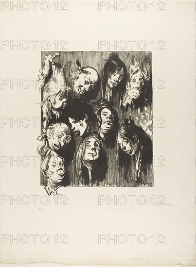 Ten Assassinations for a Penny, November 1897, Théophile-Alexandre Steinlen, French, born Switzerland, 1859-1923, France, Lithograph in black on ivory wove paper, 363 × 289 mm (image), 648 × 506 mm (sheet, ma×.)