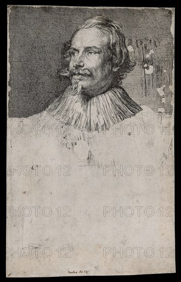 Paul de Vos, 1630/33, Anthony van Dyck, Flemish, 1599-1641, Flanders, Etching in black on ivory laid paper, 242 × 150 mm (image/sheet, trimmed within plate mark)
