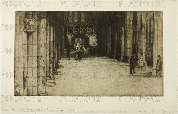 Glascow Cathedral Screen, 1897, David Young Cameron, Scottish, 1865-1945, Scotland, Etching on white laid paper, 255 x 445 mm (plate), 333 x 528 mm (sheet)