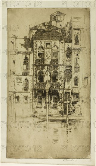 A Venetian Palace, 1898, David Young Cameron, Scottish, 1865-1945, Scotland, Etching on ivory laid paper, 337 x 221 mm (image), 441 x 224 mm (sheet)