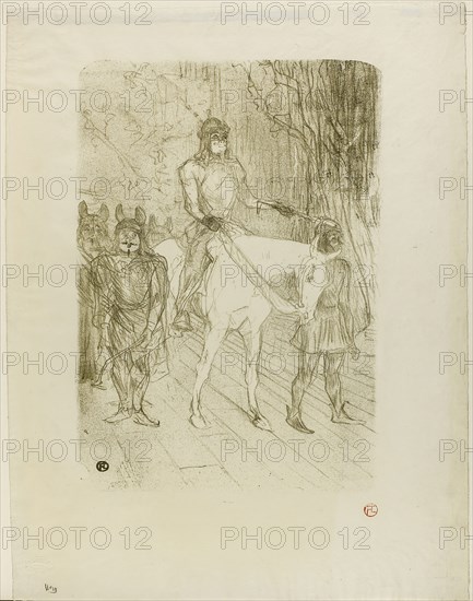 Brasseur’s Entrance in Chilpéric, 1895, Henri de Toulouse-Lautrec, French, 1864-1901, France, Color lithograph on ivory wove paper, 372 × 264 mm (image), 515 × 398 mm (sheet)
