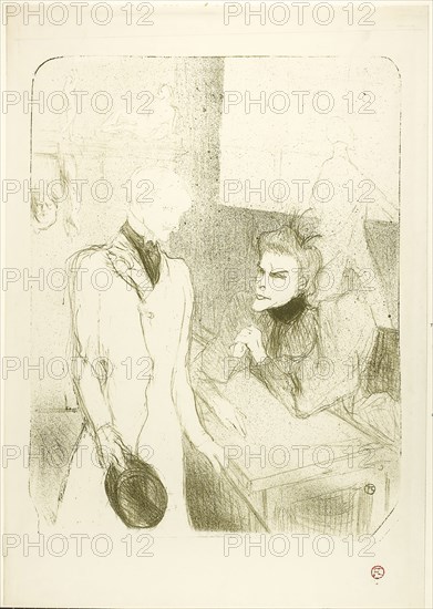 Brandès and le Bargy, in Les Cabotins, 1894, Henri de Toulouse-Lautrec, French, 1864-1901, France, Color lithograph on cream wove paper, 432 × 334 mm (image), 539 × 379 mm (sheet)