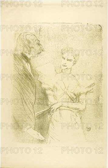 Brandès and Leloir, in Les Cabotins, 1894, Henri de Toulouse-Lautrec, French, 1864-1901, France, Color lithograph on cream wove paper, 407 × 300 mm (image), 552 × 352 mm (sheet)