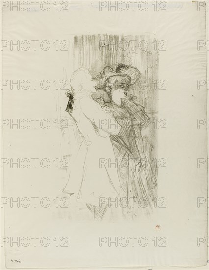 Lender and Auguez in La Chanson de Fortunio, 1895, Henri de Toulouse-Lautrec, French, 1864-1901, France, Color lithograph on ivory wove paper, 372 × 232 mm (image), 516 × 401 mm (sheet)