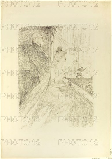 The Box, Faust, 1896, Henri de Toulouse-Lautrec, French, 1864-1901, France, Lithograph in violet black on cream wove paper, 372 × 265 mm (image), 550 × 383 mm (sheet)