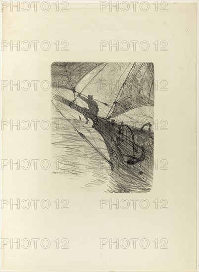 At Sea by Night, from Mélodies de Désiré Dihau, 1895, Henri de Toulouse-Lautrec, French, 1864-1901, France, Lithograph on cream wove paper, 258 × 206 mm (image), 527 × 384 mm (sheet)