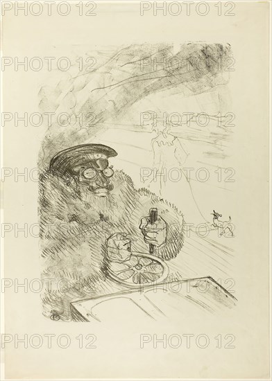 The Motorist, 1896, Henri de Toulouse-Lautrec, French, 1864-1901, France, Lithograph on cream wove paper, 375 × 268 mm (image), 504 × 358 mm (sheet)