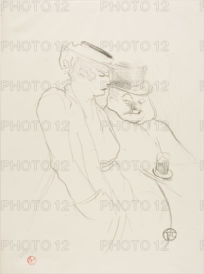 In Their Forties, 1893, Henri de Toulouse-Lautrec, French, 1864-1901, France, Lithograph on cream wove paper, 286 × 236 mm (image), 384 × 281 mm (sheet)